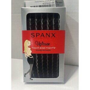 NWT SPANX Uptown Tight-End Tights Tuxedo Stripe Black **Size B**